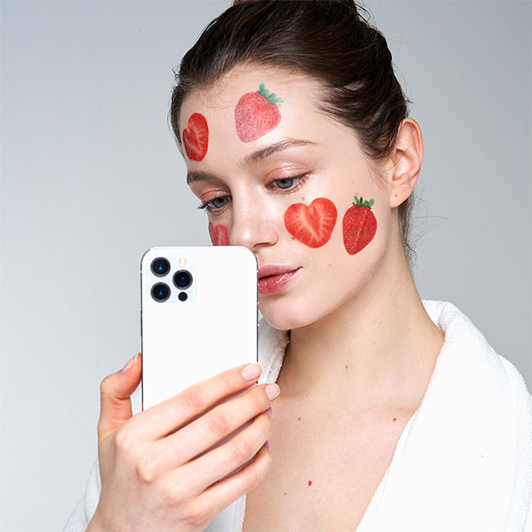 Kocostar I'm Your Mask Slice Mask Sheet - Makeup Prep Facial Mask - Strawberry Refining (6 Patches)