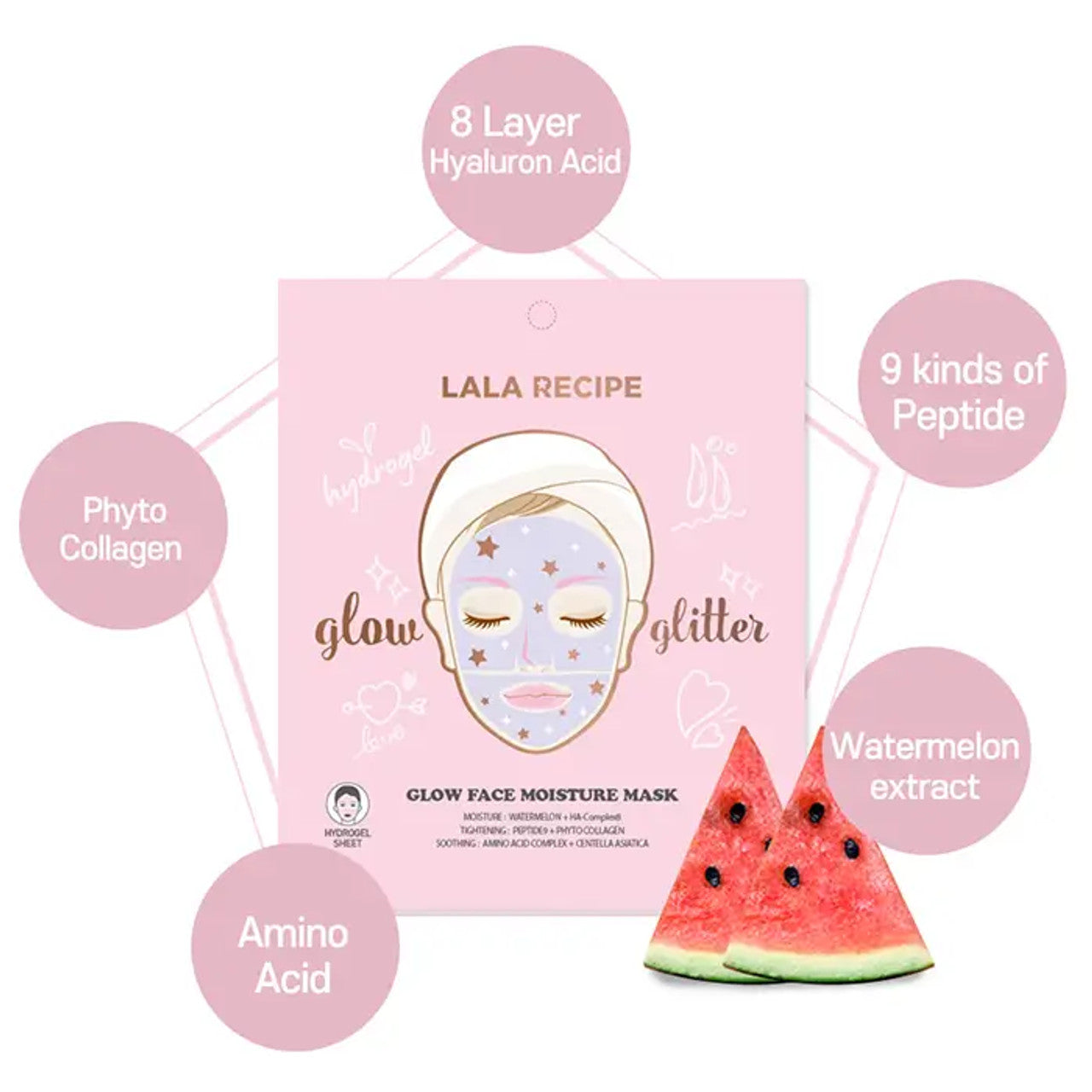 LALARECIPE Glow moisture mask 23g - 1 pcs