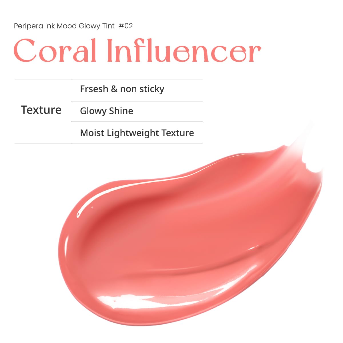 Peripera Ink Mood Glowy Tint 02 Coral Influencer 4g