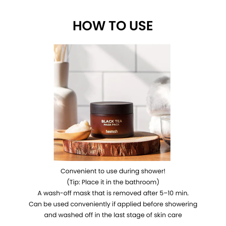 Heimish Black Tea Wash off Mask Pack - 110ml