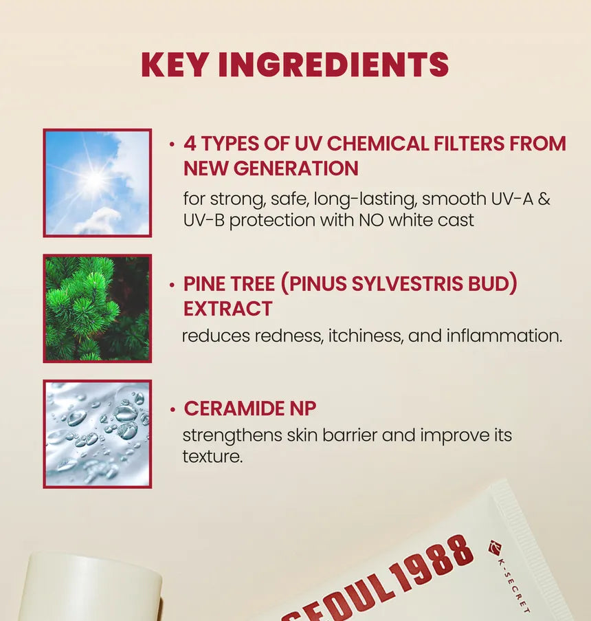 KSECRET SEOUL 1988 Sun : Pine Tree + Ceramide SPF 50+ PA++++ 50ml