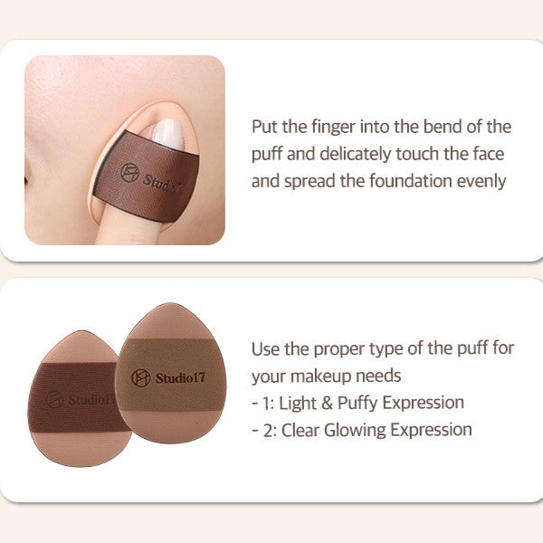 Studio17 Skinfit makeup kit (Foundation Brush + 4 puff + Storage Case)