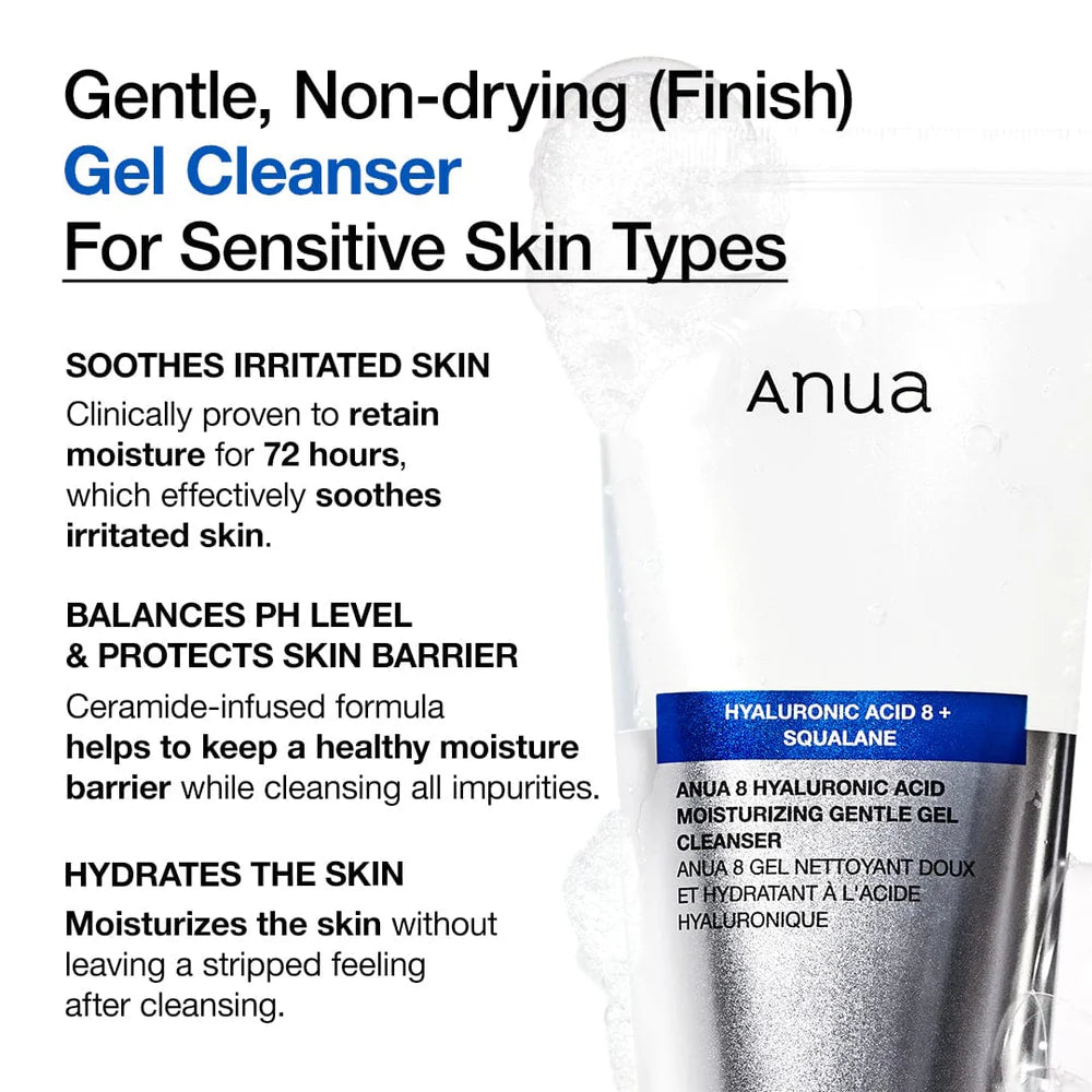 Anua 8 Hyaluronic Acid Moisturising Gentle Gel Cleanser 150ml