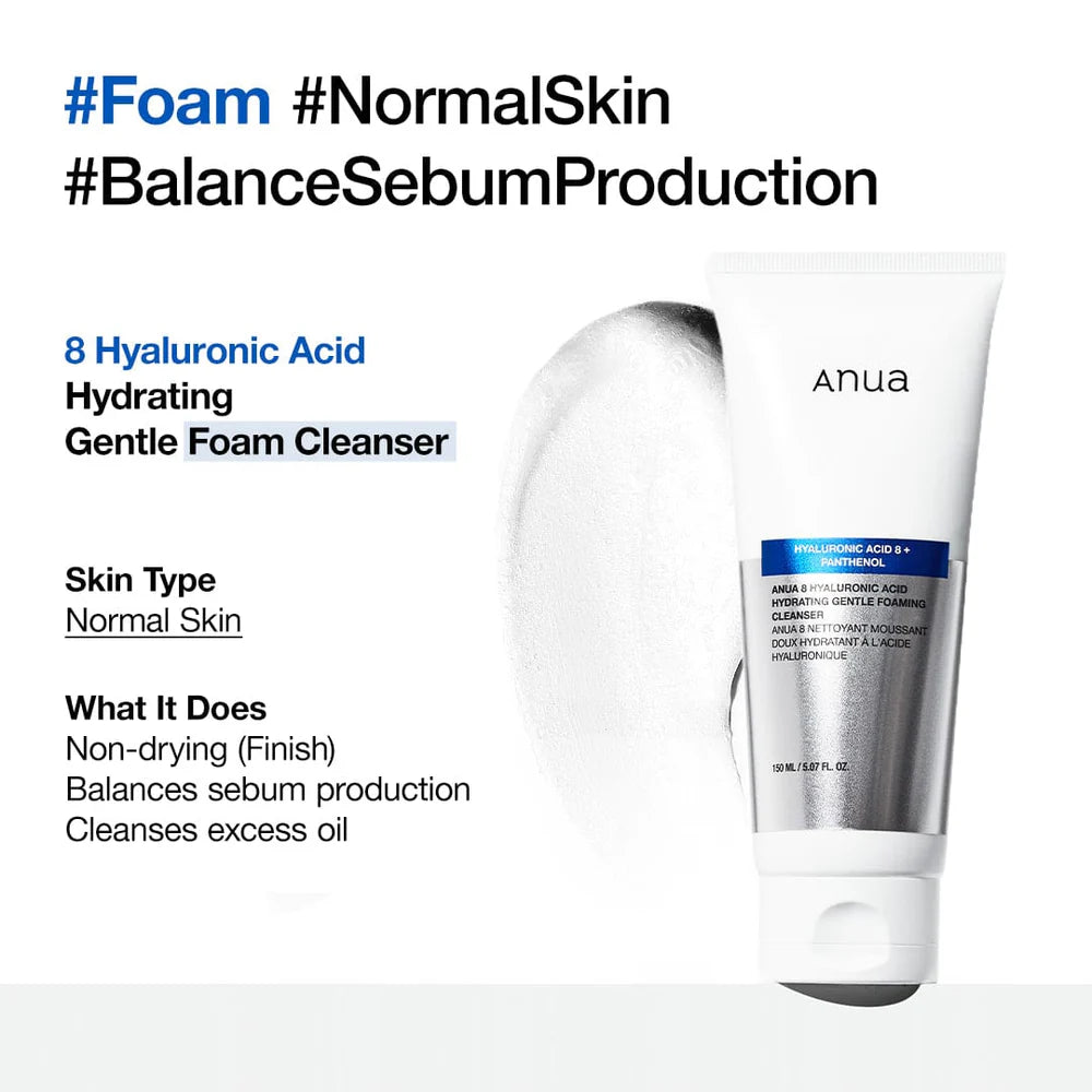 Anua 8 Hyaluronic Acid Moisturising Gentle Gel Cleanser 150ml