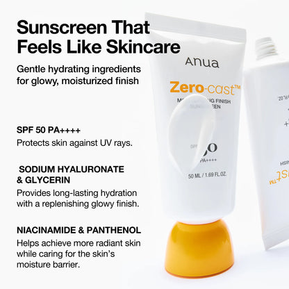 Anua Zero-cast Moisturizing Finish Sunscreen SPF50 - 50ml