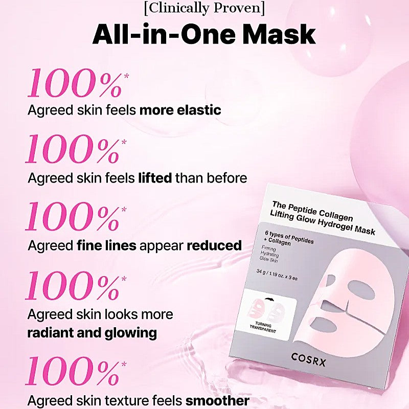 [NEW] COSRX The Peptide Collagen Lifting Glow Hydrogel Mask (1 pc)