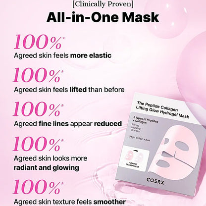[NEW] COSRX The Peptide Collagen Lifting Glow Hydrogel Mask (1 pc)