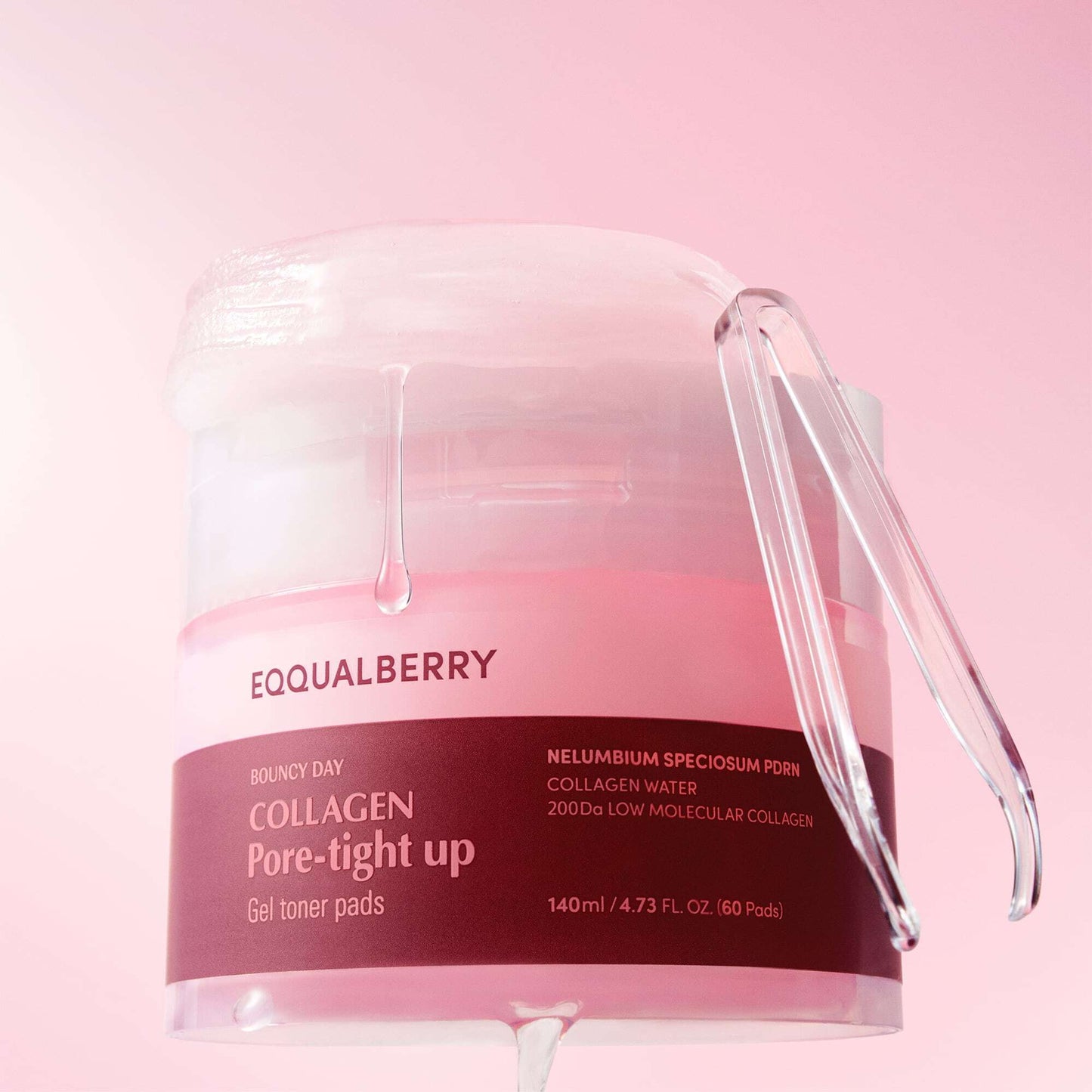 EQQUALBERRY Collagen Pore-Tight Up Gel Toner Pads 140ml (60 Pads)