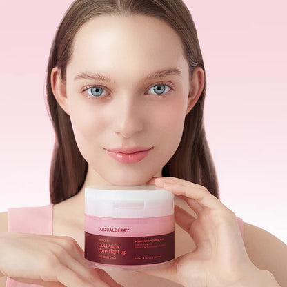 EQQUALBERRY Collagen Pore-Tight Up Gel Toner Pads 140ml (60 Pads)