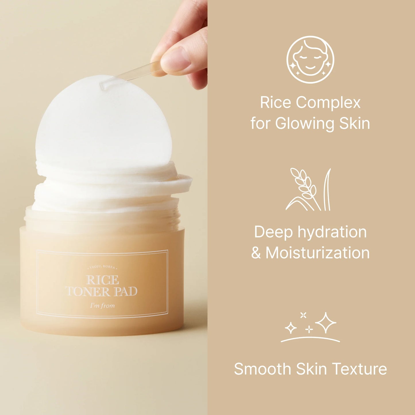 I'M FROM  Rice Toner Pad 140ml (60 pcs)