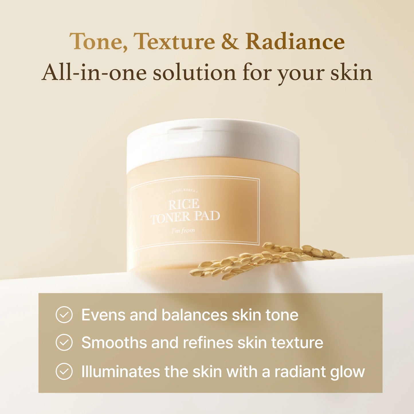 I'M FROM  Rice Toner Pad 140ml (60 pcs)