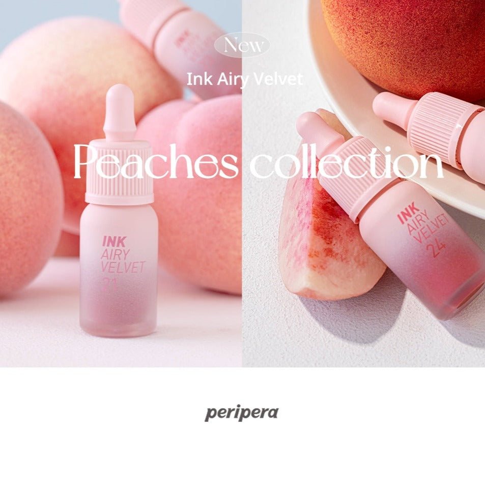 PERIPERA Ink Airy Velvet #24 Heavenly Peach Lip Tint 4g New Peaches Edition 