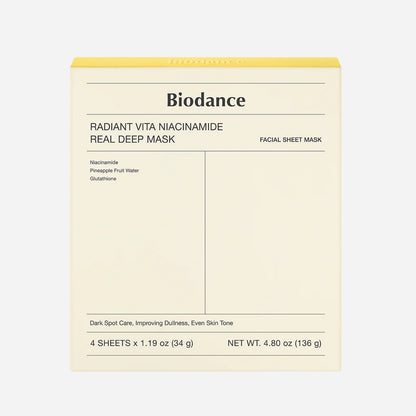 Biodance Radiant Vita Niacinamide Real Deep Mask Box (34g*4ea)