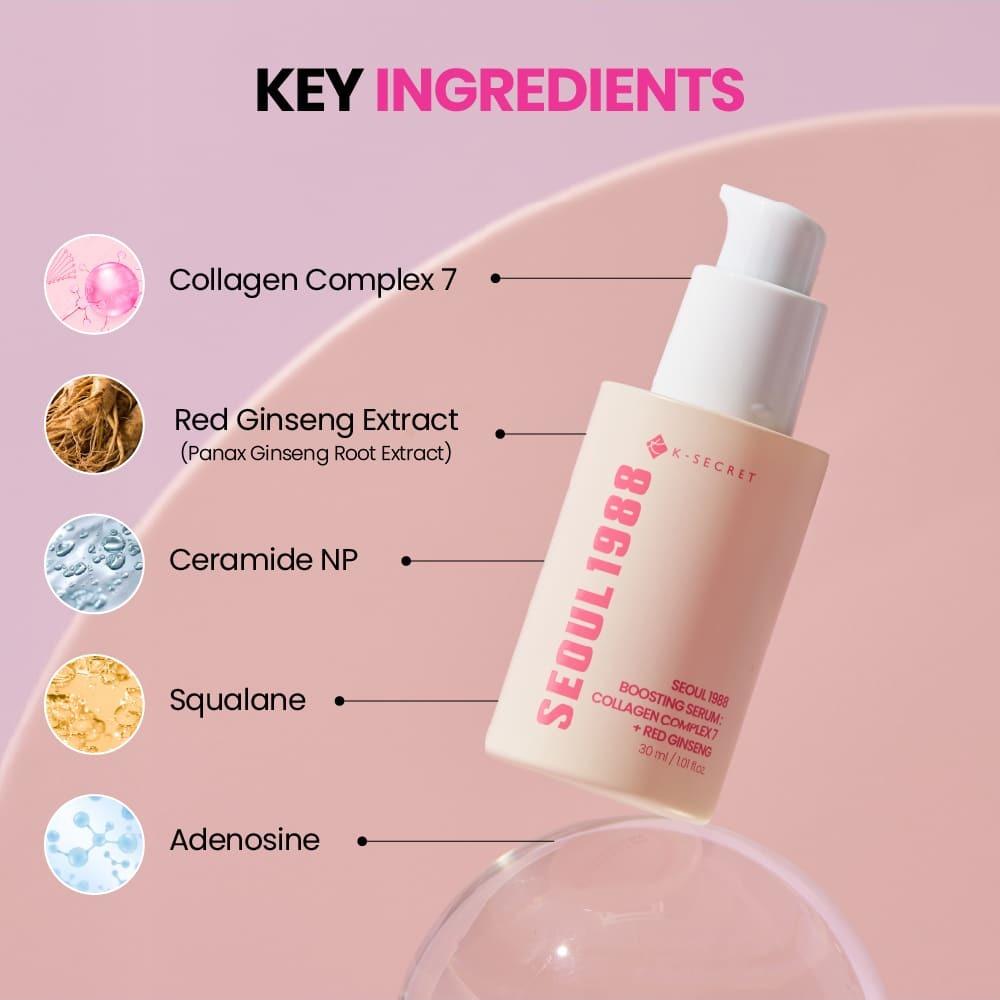 KSECRET Seoul 1988 Boosting Serum: Collagen Complex 7 + Red Ginseng 30ml