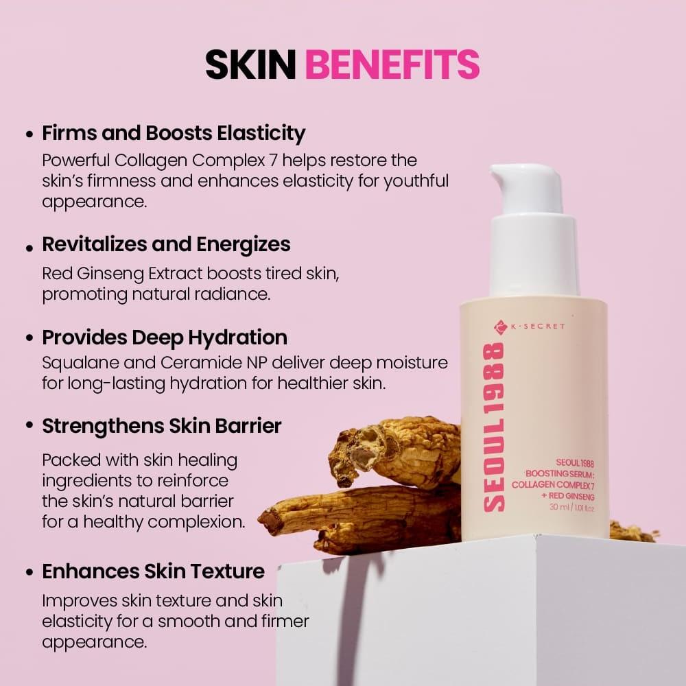 KSECRET Seoul 1988 Boosting Serum: Collagen Complex 7 + Red Ginseng 30ml