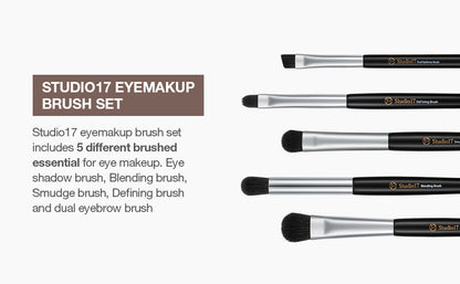 Studio17 Eye Makeup Brush Set (with protective covers)