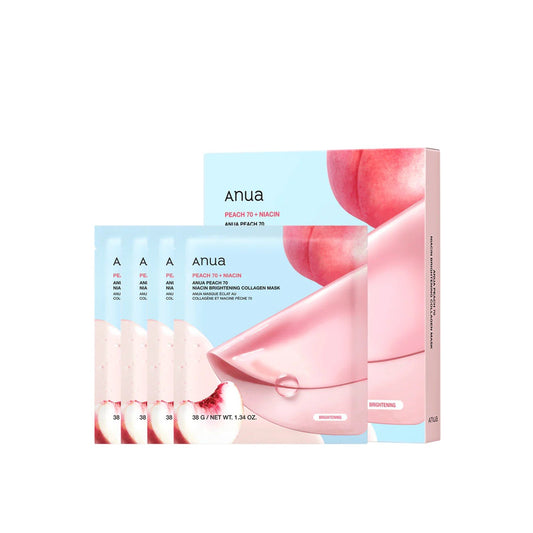 ANUA Peach 70 Niacin Brightening Collagen Mask (4 pcs)