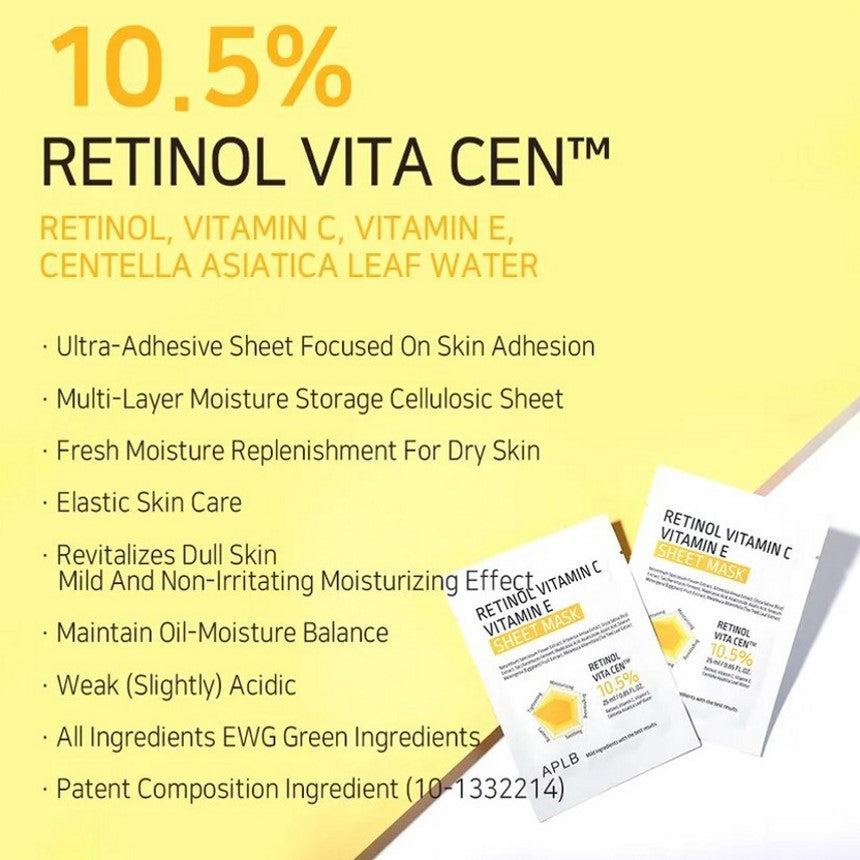APLB Retinol Vitamin E Vitamin C Sheet Mask 25ml - 1 pc