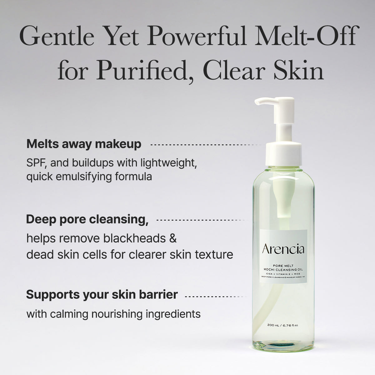 Arencia Pore Melt Mochi Makeup-Removing Cleansing Oil 200ml