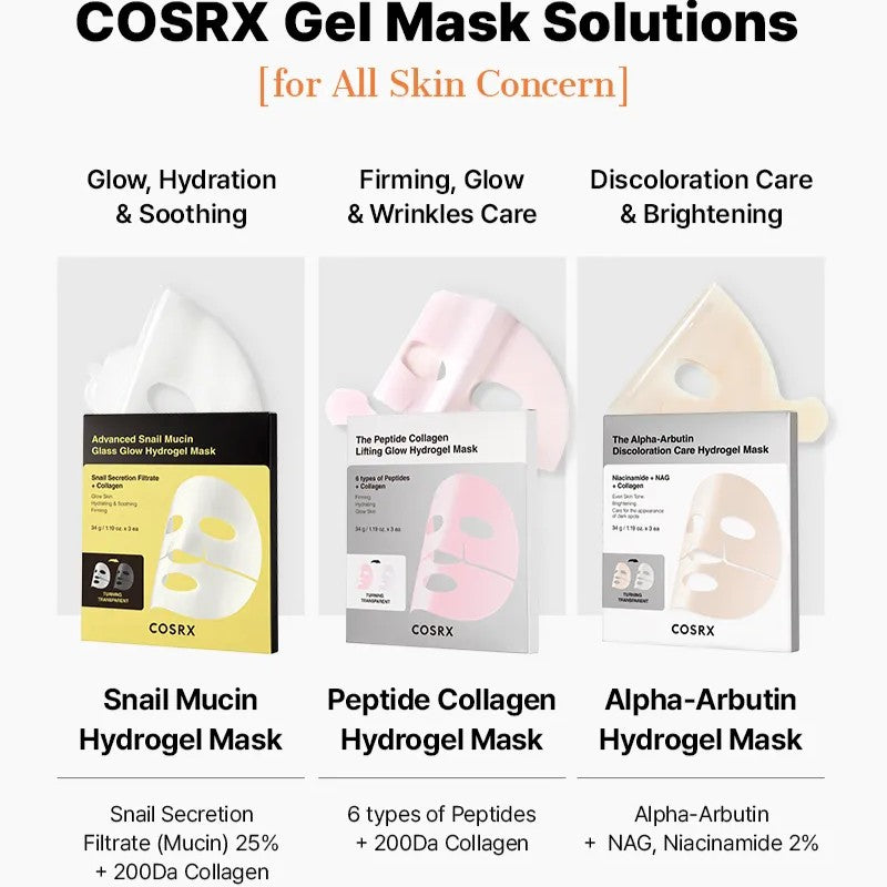 [NEW] Advanced Snail Mucin Glass Glow Hydrogel Mask (1 pc)