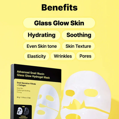 [NEW] Advanced Snail Mucin Glass Glow Hydrogel Mask (1 pc)