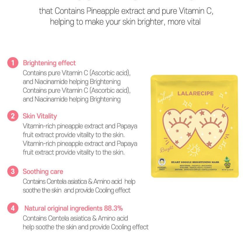 LALARECIPE Heart Goggle Brightening Mask 7g ( for eyes and cheeks) - 1 pc