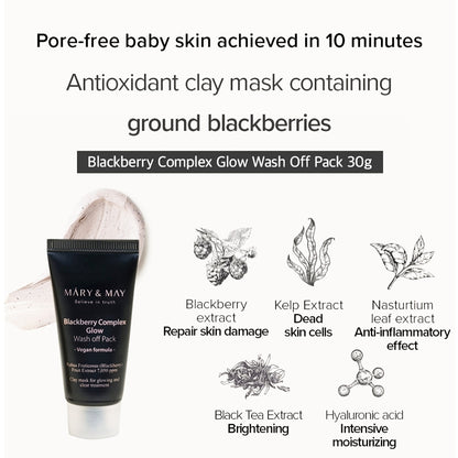 Mary & May Blackberry Complex Glow Wash off Mask Pack 30g