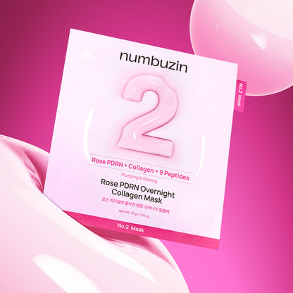 Numbuzin N0.2 Rose PDRN Overnight Mask Box 37g x 4
