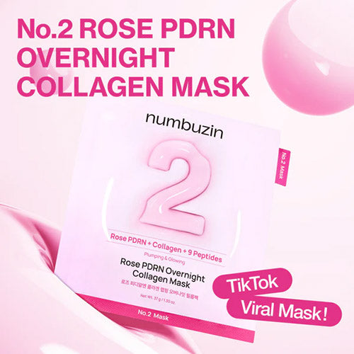 Numbuzin N0.2 Rose PDRN Overnight Mask Box 37g x 4
