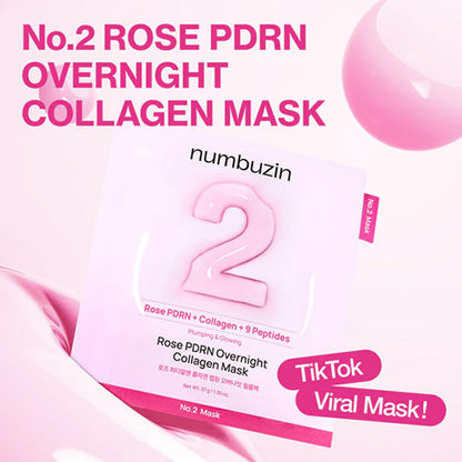 Numbuzin N0.2 Rose PDRN Overnight Mask Box 37g x 4