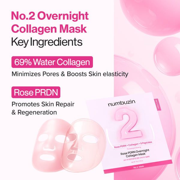 Numbuzin N0.2 Rose PDRN Overnight Mask Box 37g x 4