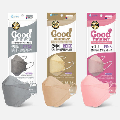 Good Manner KF94 Colour Mask - Beige, 5 Piece Pack