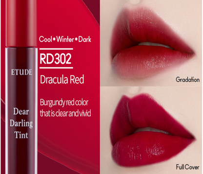 Etude House Dear Darling Water Gel Tint #08 RD302 Dracula Red -5g
