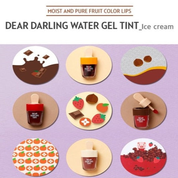 Etude House Dear Darling Water Gel Tint Ice Cream edition #16 PK004 - Red Bean Red 4.5g